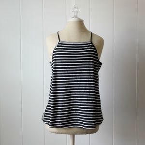 Old Navy Black White Stripe High Neck Halter Top M